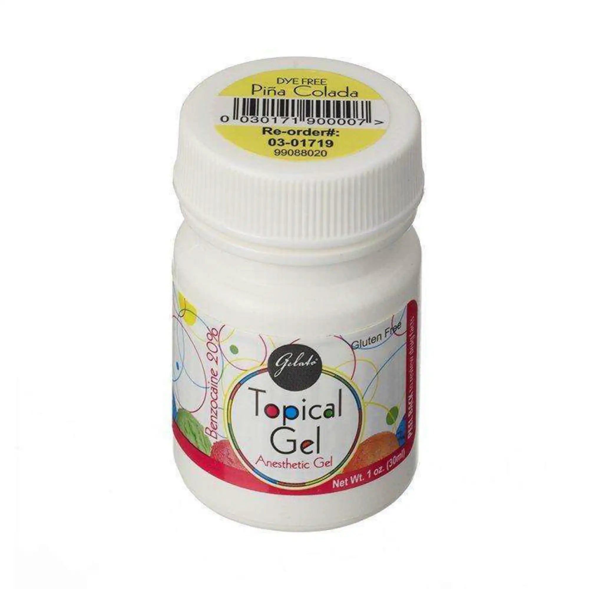 Keystone - Gelato Pina Colada flavored Dye-Free Topical Anesthetic Gel (Benzocaine 20%), 1