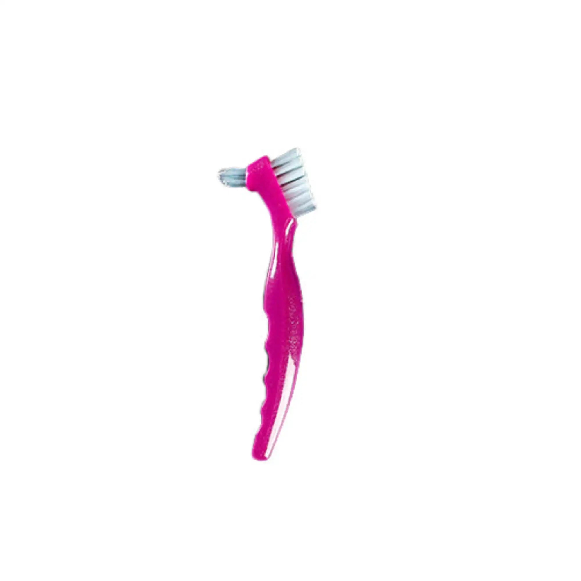 Plasdent - CareBrush Magenta Angled Standard Denture Brushes With Ergonomic Handle, Pack
