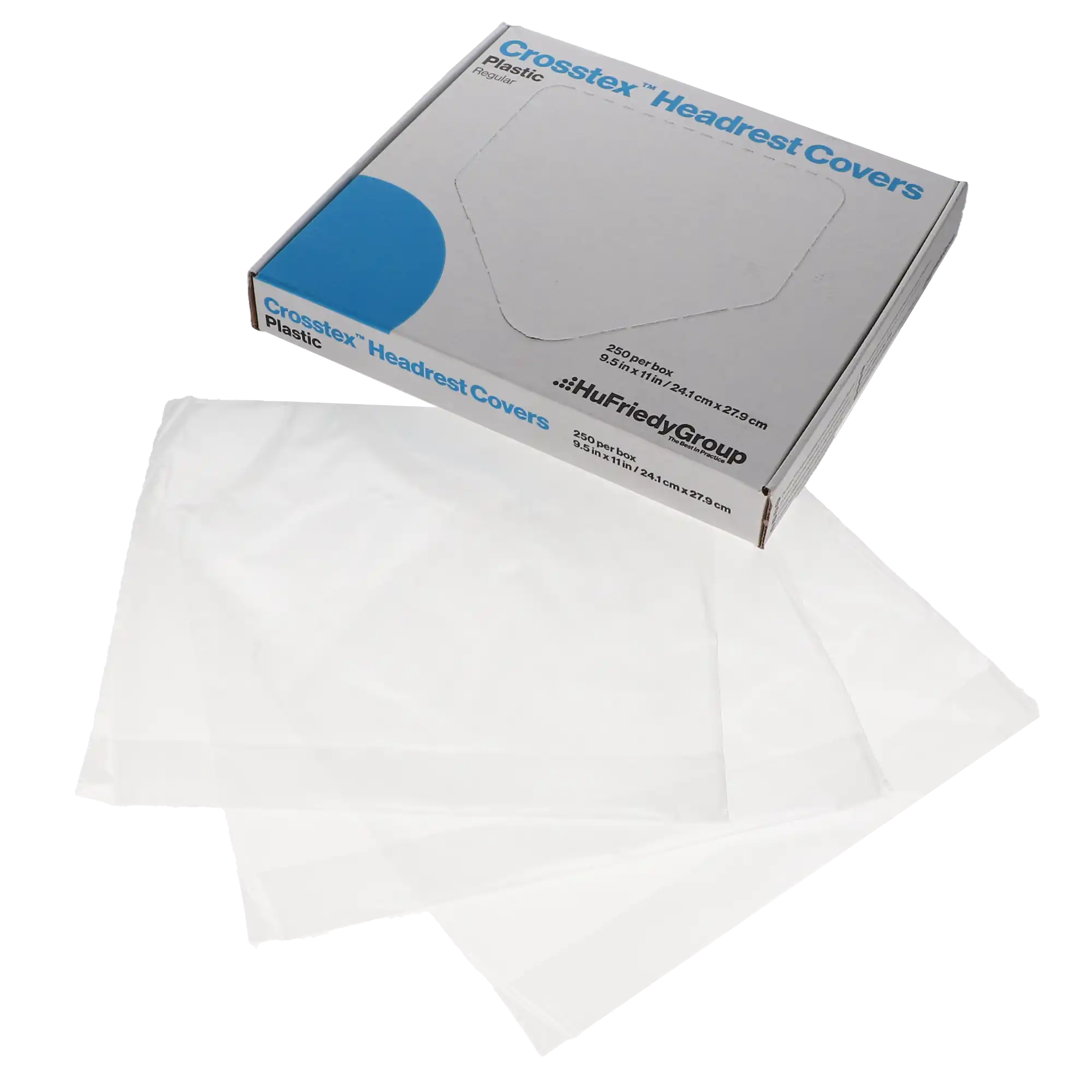 Crosstex - Headrest Cover Plastic 9.5x11 Clear 250/Box