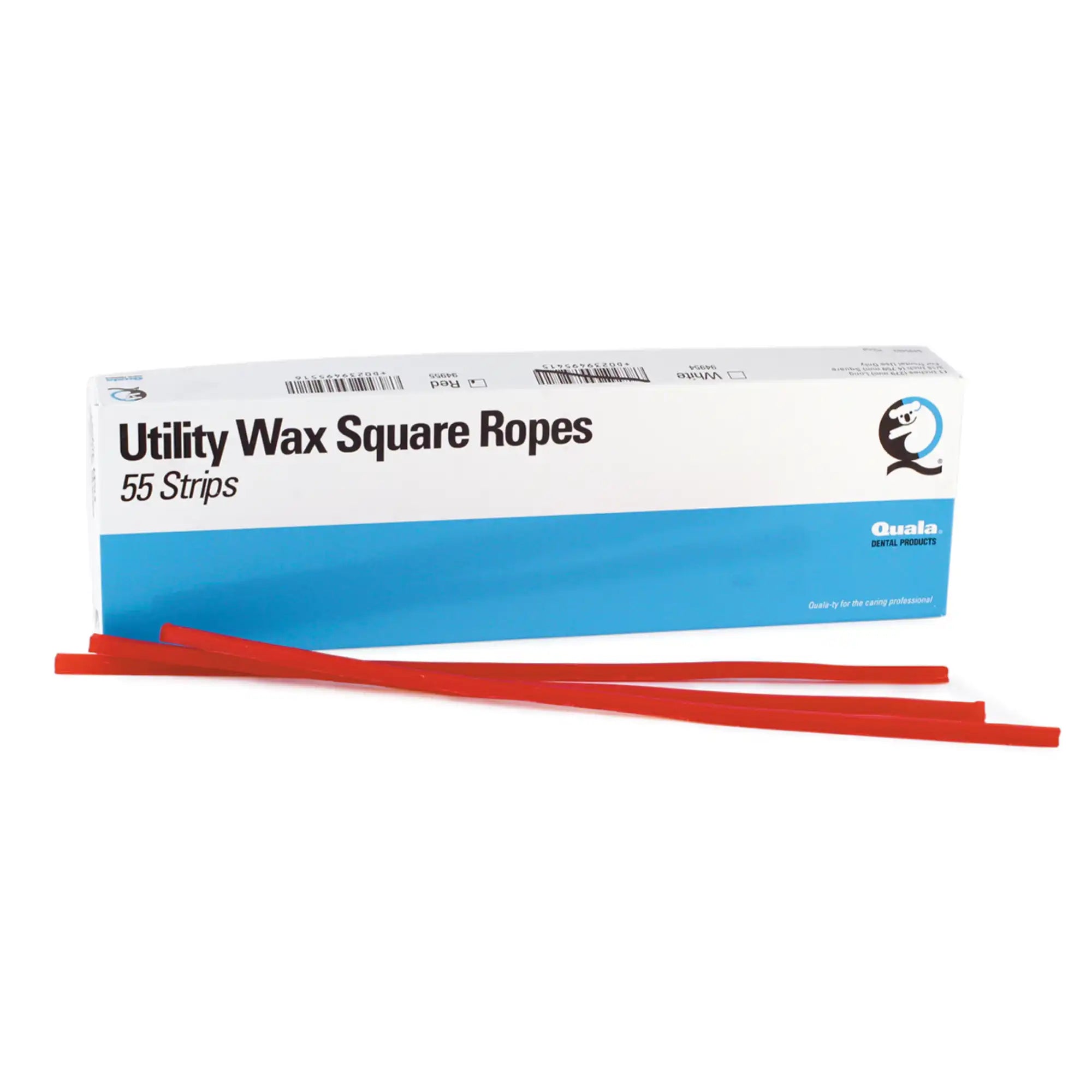 Quala - Dental Wax Rope Wax, Square, White, 55 Strips/bx