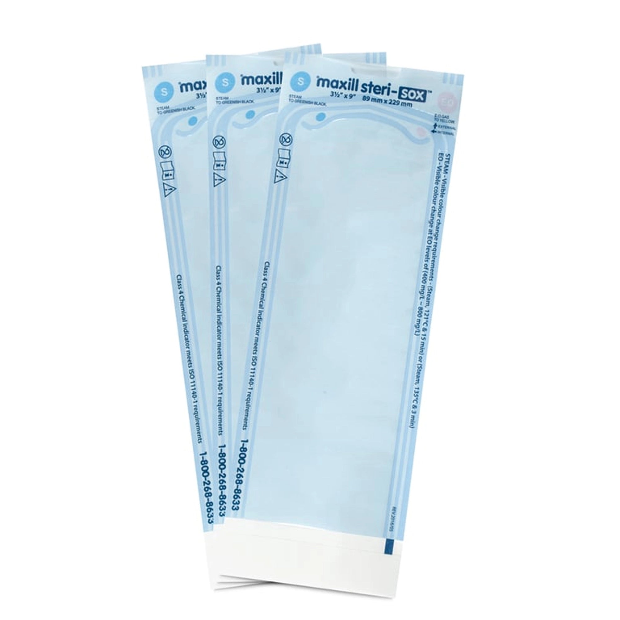 Maxill - Steri-Sox Self Sealing Sterilization Pouches, 3.5"x9", 200/Box.