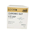 Look Sutures - Chromic Gut, 4-0, 18", C17, 3/8 Circle Reverse Cutting 12mm