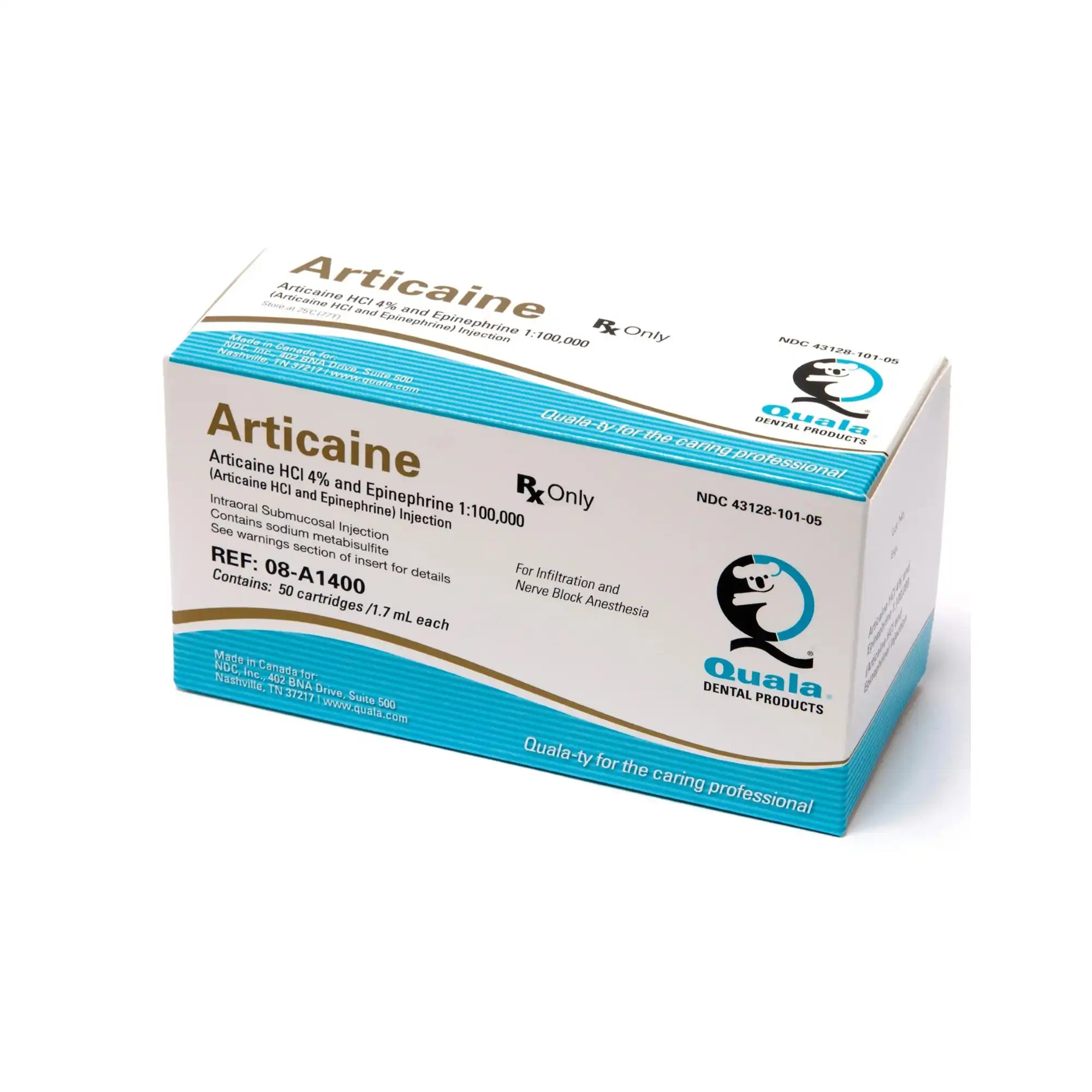 ANA Quala - Articaine HCl 4% and Epinephrine 1:100.000 (Rx), 50/bx