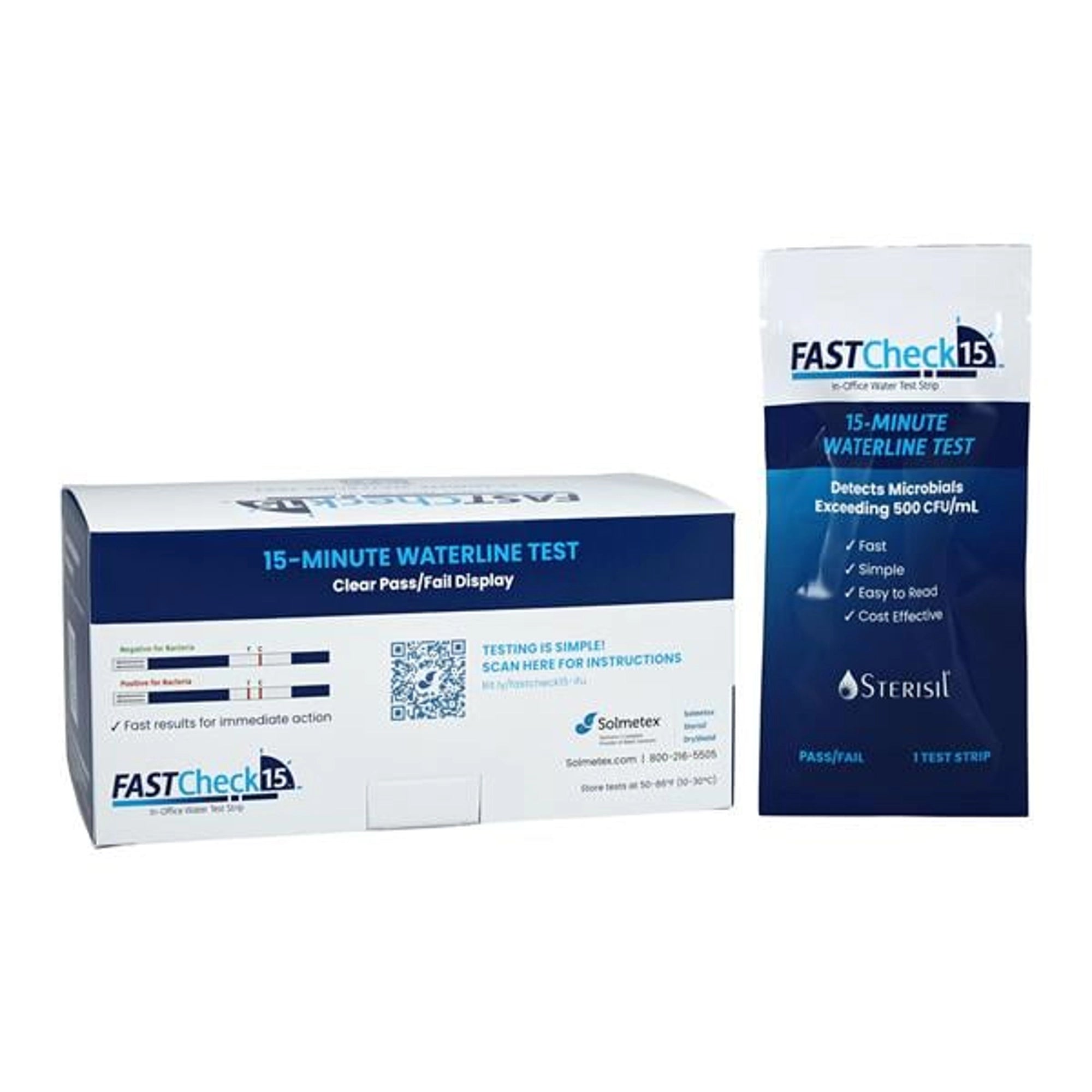 Sterisil® FastCheck 15® In-Office Water Test Strip - Pack of 6