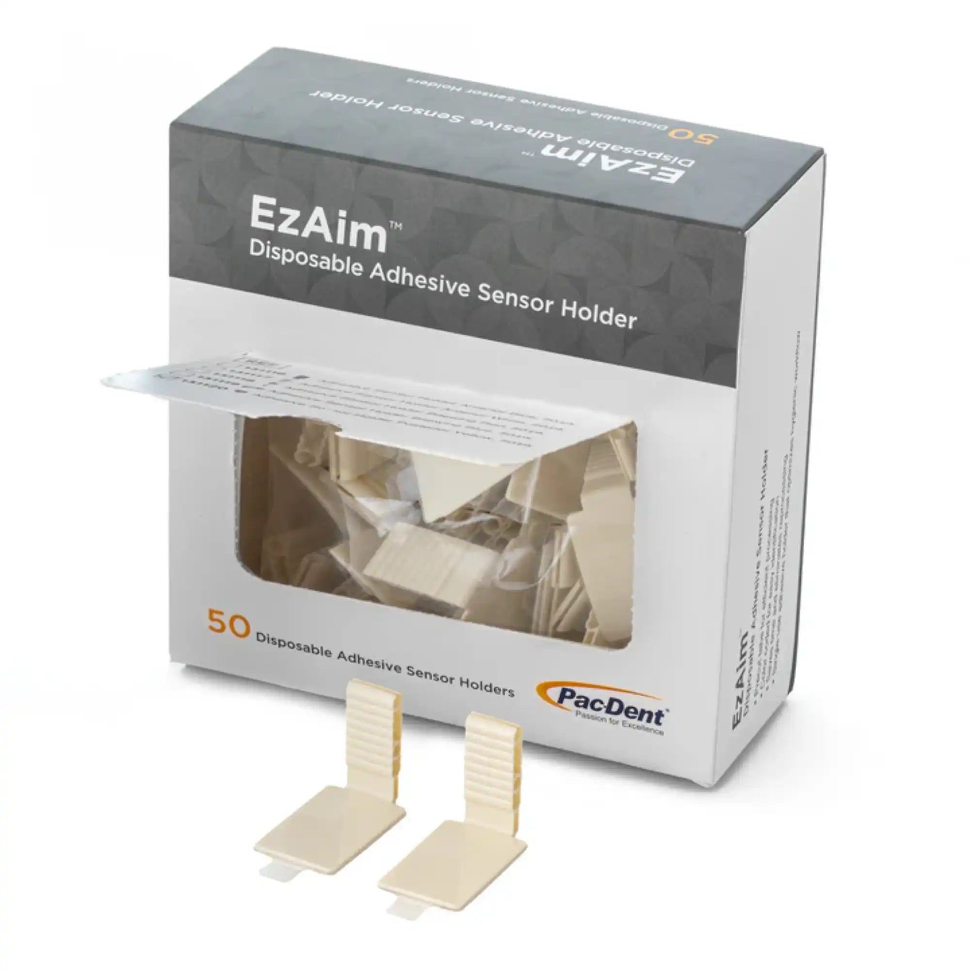 Pac-Dent - Ez Aim Individually Cut Adhesive Sensor Holder, Anterior, White, 50/pk