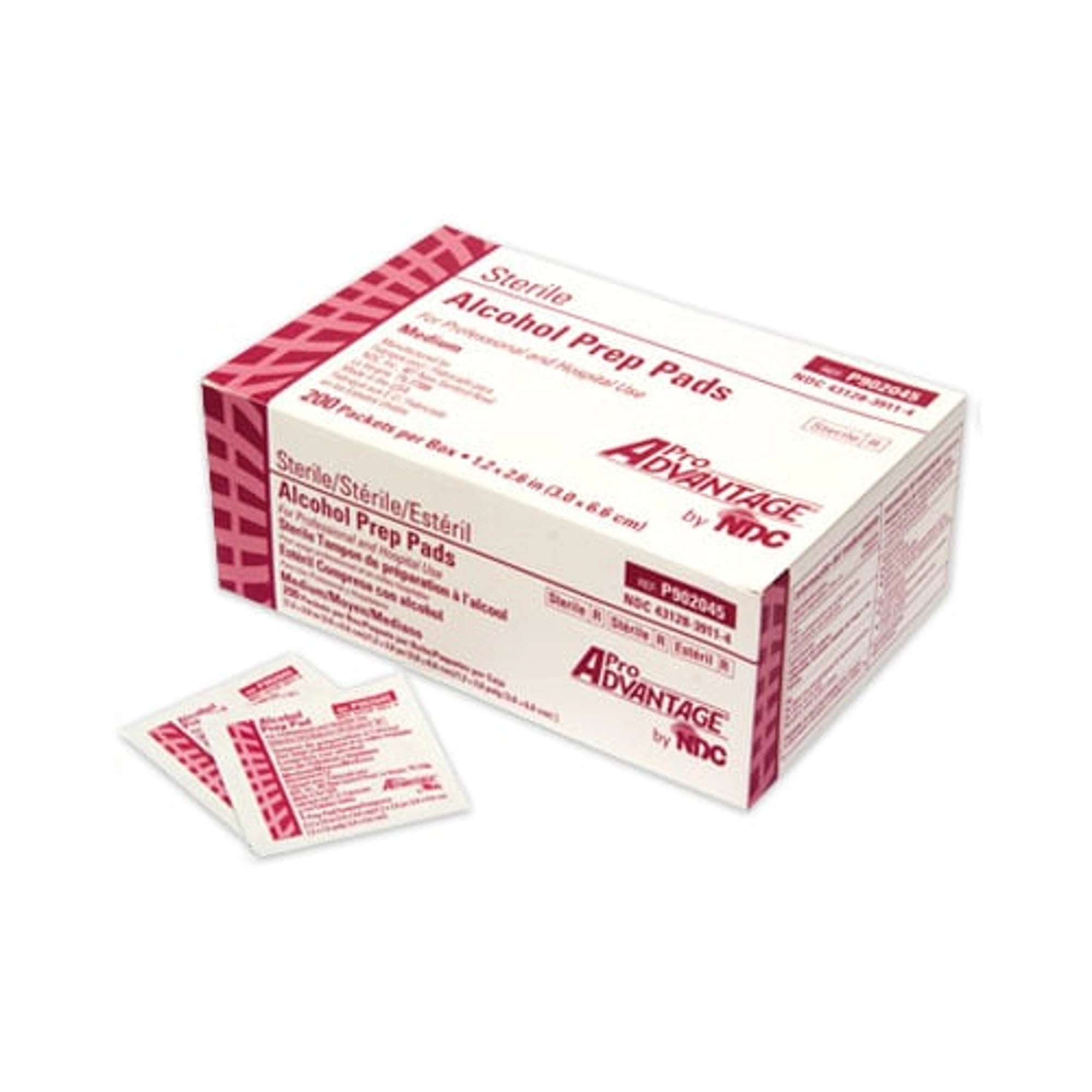 ProAdvantage - Alcohol Prep Pad, Sterile, Medium, 1.13' x 2.25' (pad size), box of 200