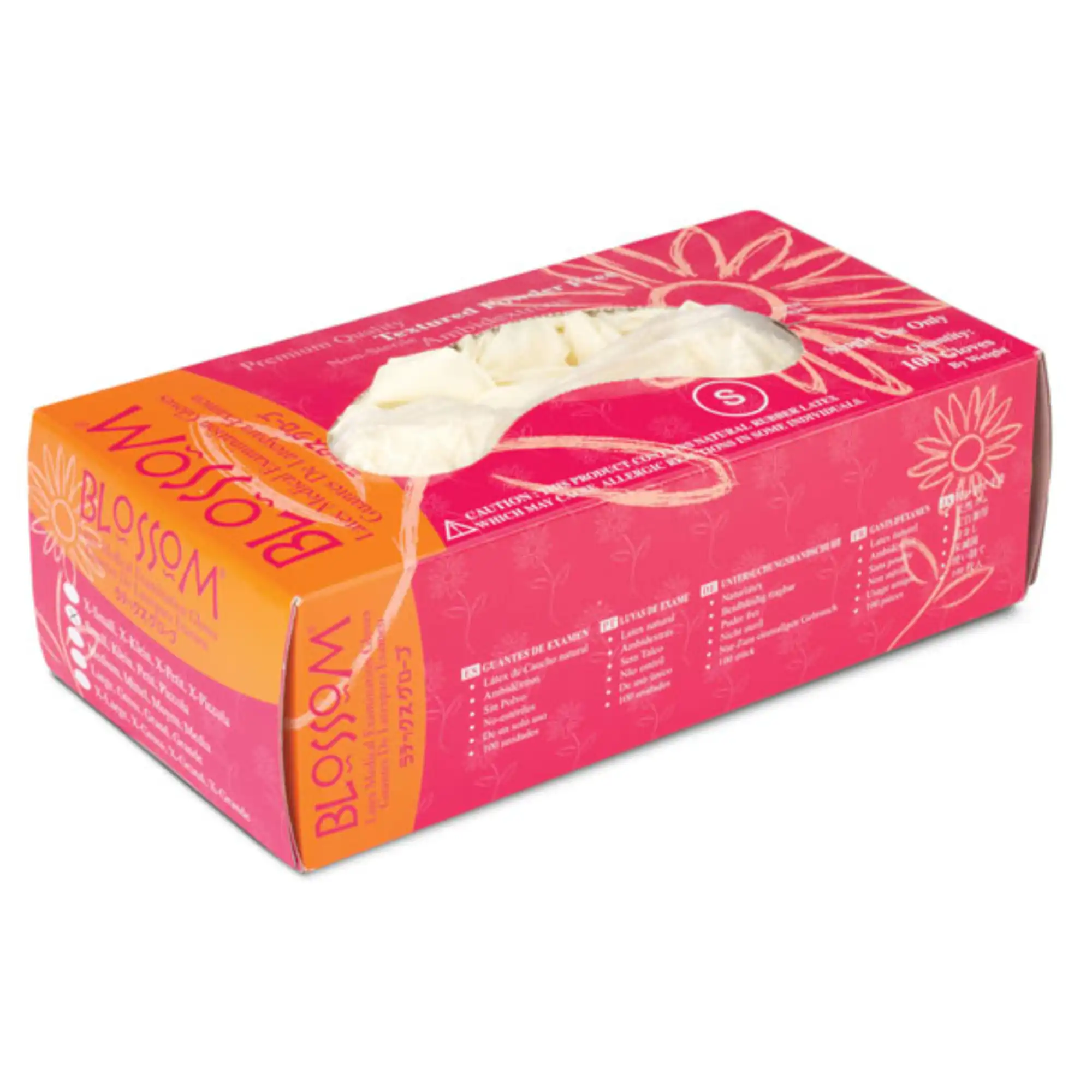 Mexpo - Blossom Latex Gloves | X-Small Powder-Free Textured Non-Sterile 100/box