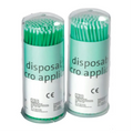 Premium Plus - Fine Tip Micro Applicator Brushes Green. Tube Pack Bulk 5 Tubes Of 400 Applicators - 18-902T