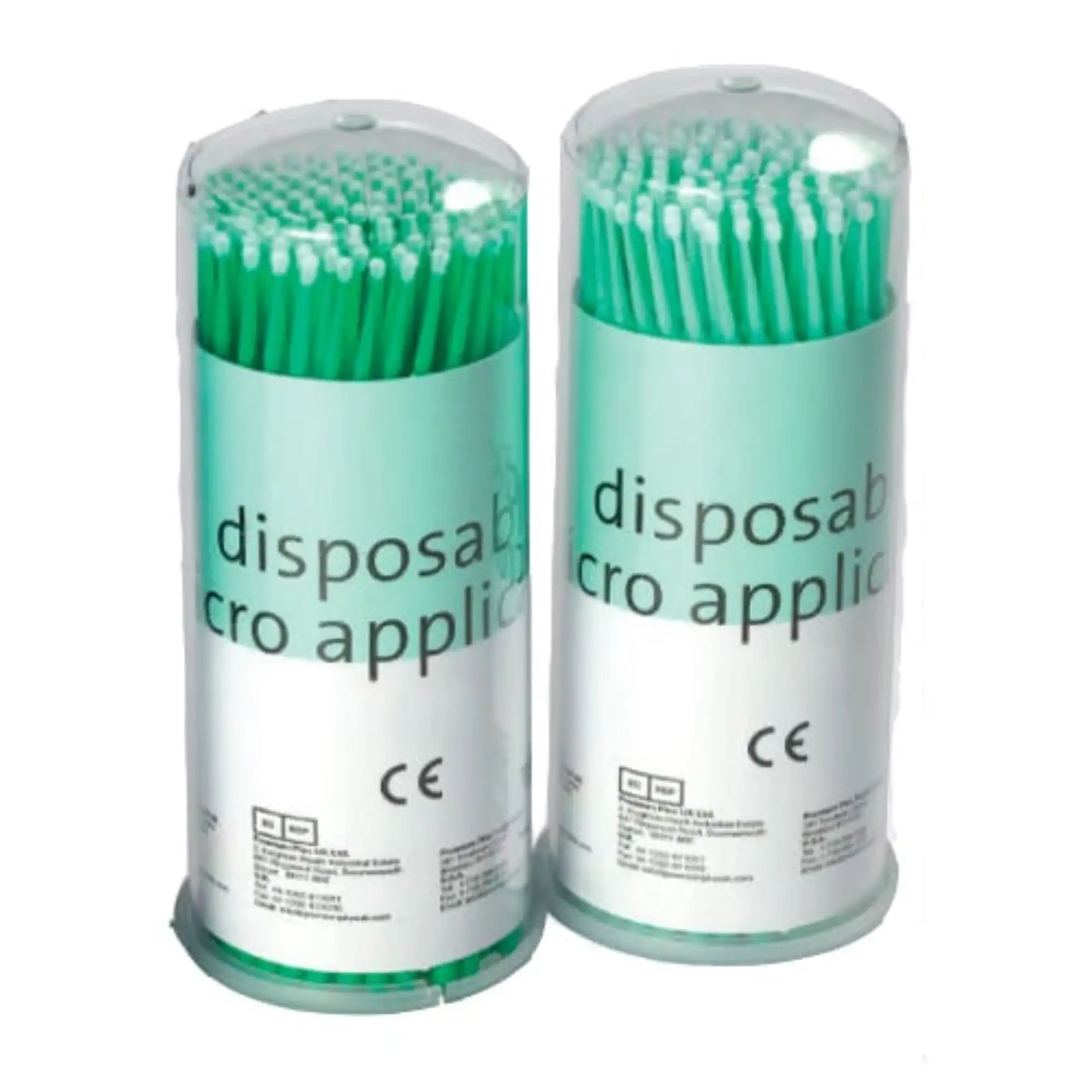 Premium Plus - Fine Tip Micro Applicator Brushes Green. Tube Pack Bulk 5 Tubes Of 400 Applicators - 18-902T