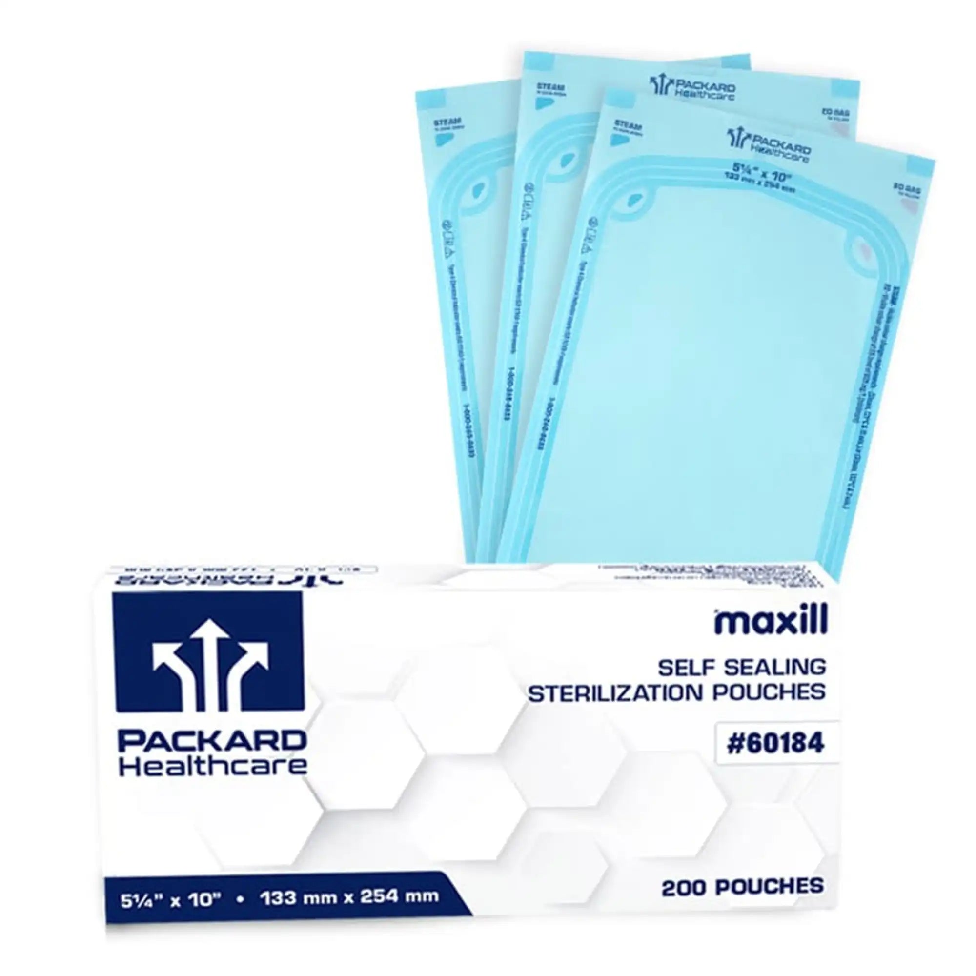 Maxill - Packard Healthcare Sterilization Pouches, 3.50" x 9", 200/Box.