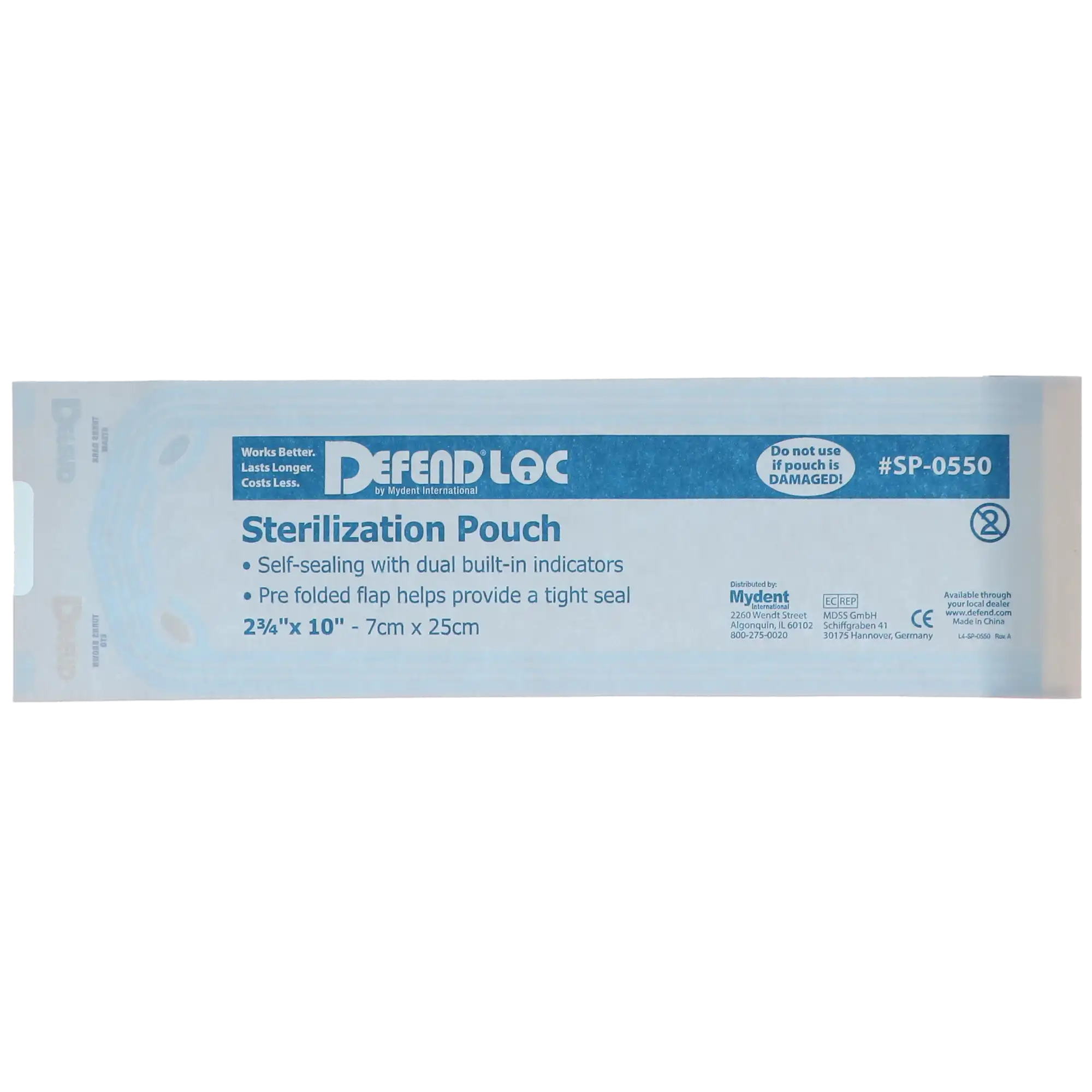 Defend - Sterilization Pouch 200/Box 2.75" X 10"