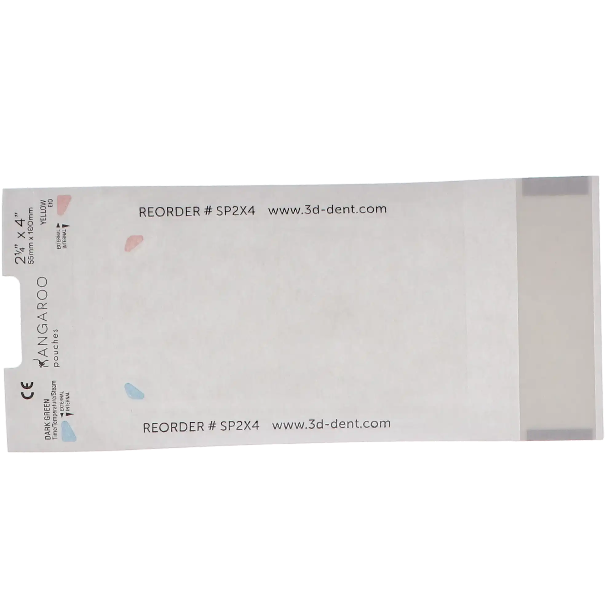 3D - Kangaroo Self-Seal Sterilization Pouches 2.25" X 4" 200/Bx
