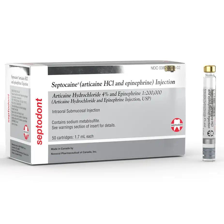 Septocaine Articaine HCl 4% with Epinephrine 1:200,000, 1.7 mL Cartridges, 50/Box – Complete Buyer's Guide