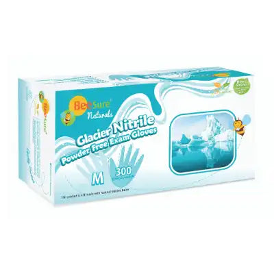 Cranberry - BeeSure Glacier Blue Nitrile Gloves Small 300/Box