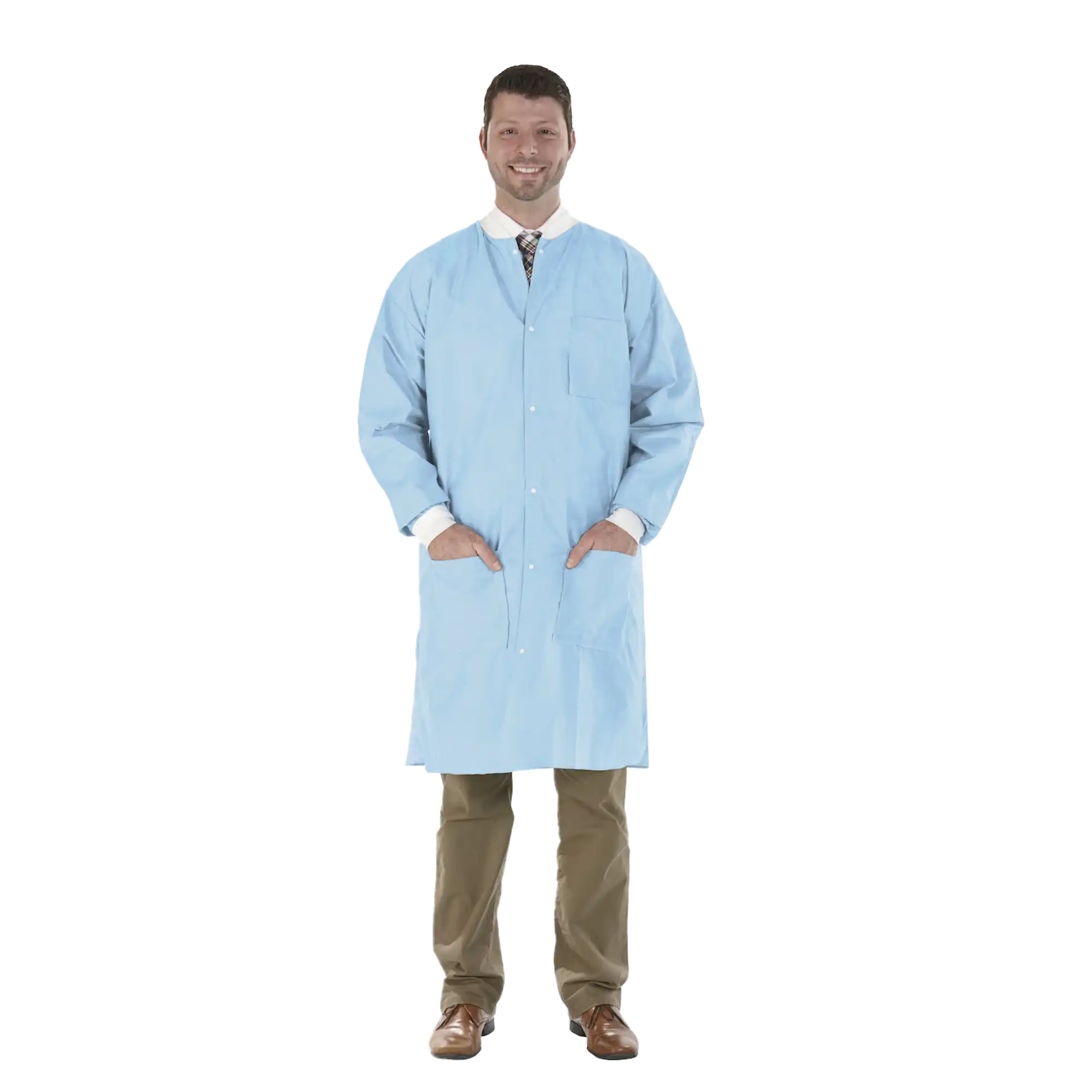 Medicom - SafeWear Hi-Perform Lab Coat Soft Blue Medium 12/Pk